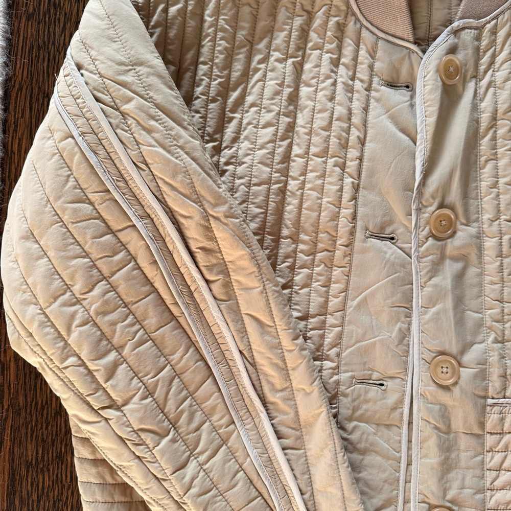 rag & bone Quilted Cream Bomber Jacket - Picture 2 of 5